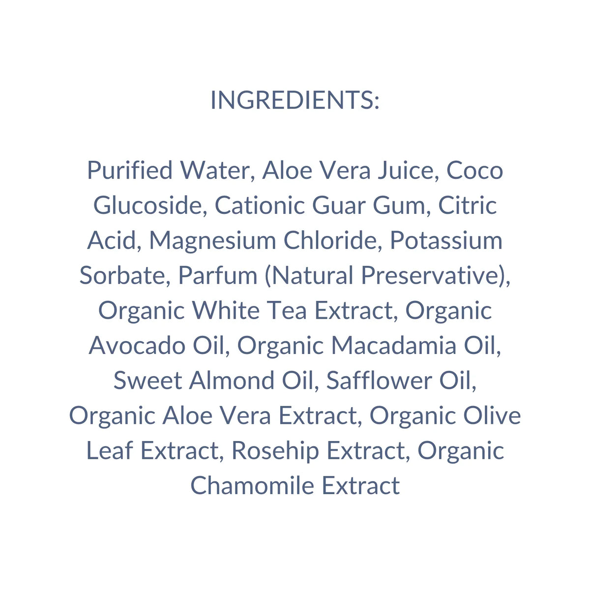 list of ingredients of product