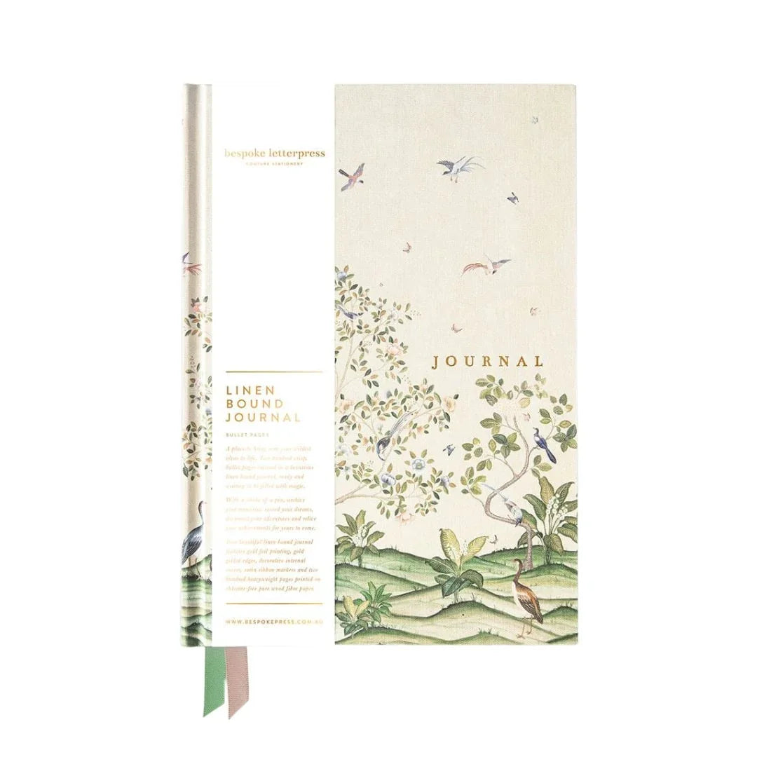 Bespoke Letterpress Linen Bullet Journal - Spring Landscape