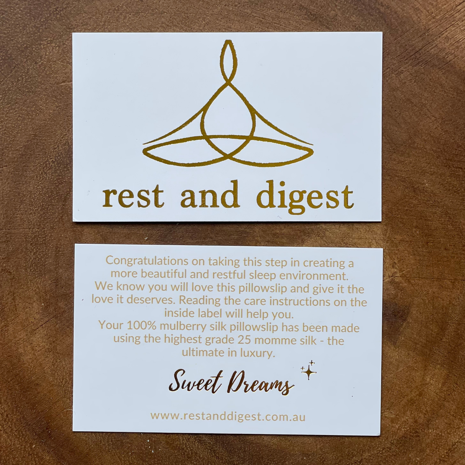 card that comes with product