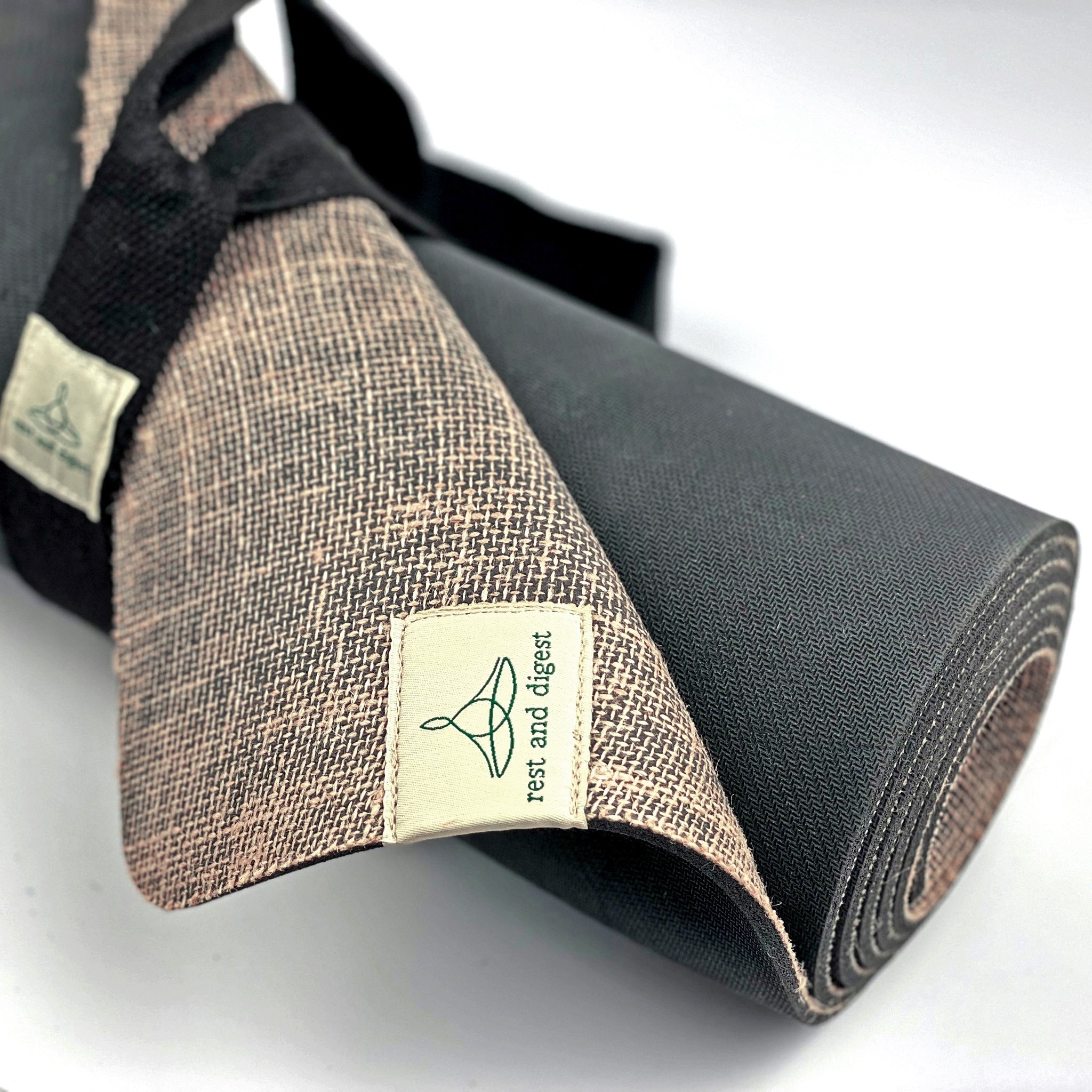 jute and rubber with label