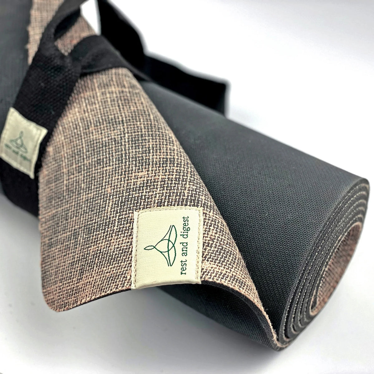 jute and rubber with label