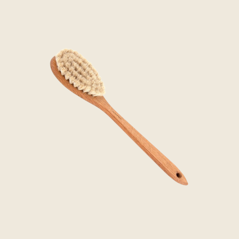dry body brush to help with exfoliation