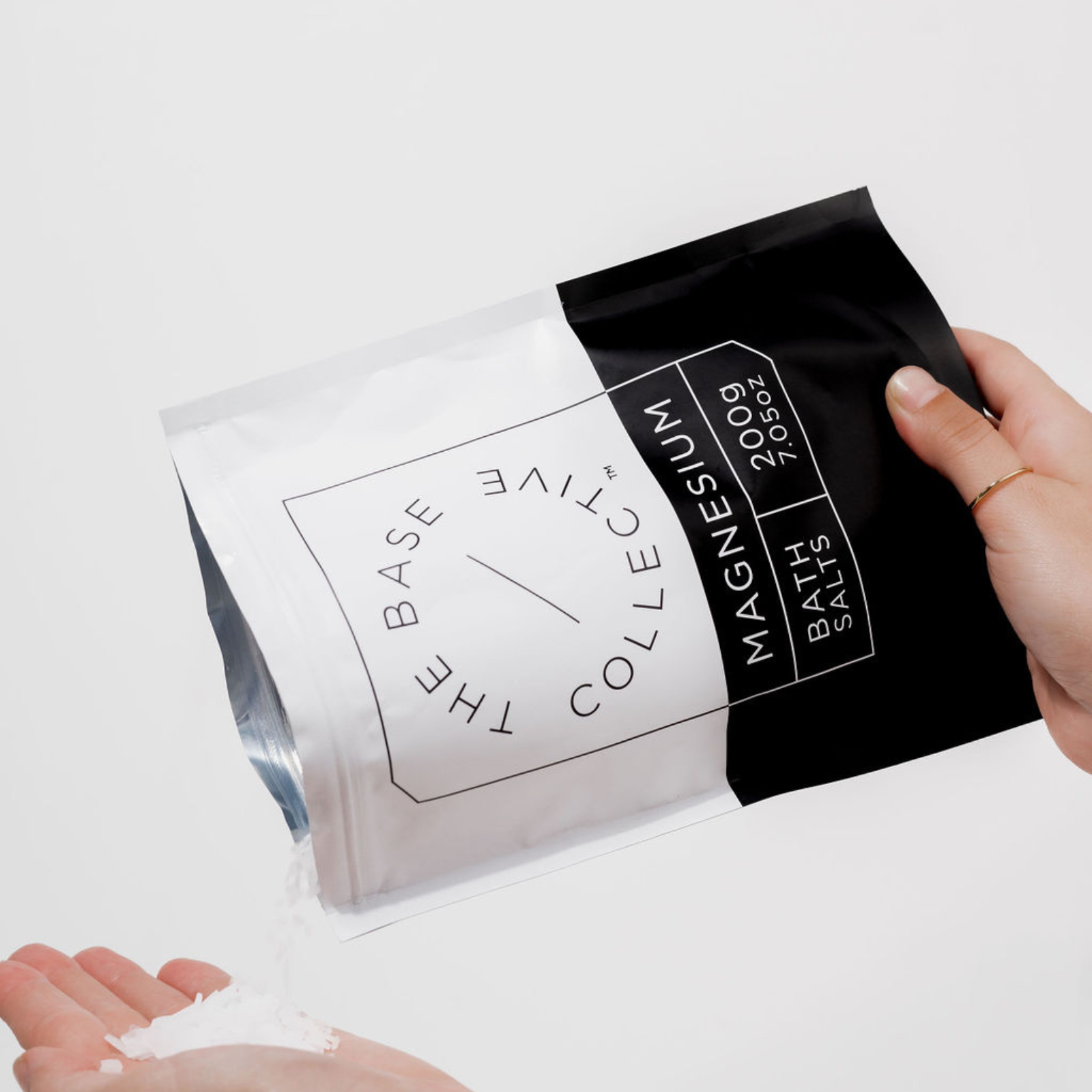 magnesium flakes coming out of bag