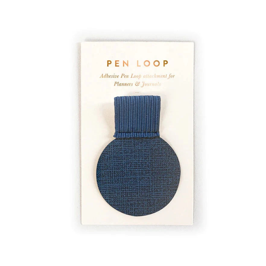 Bespoke Letterpress Pen Holder Loop - Navy