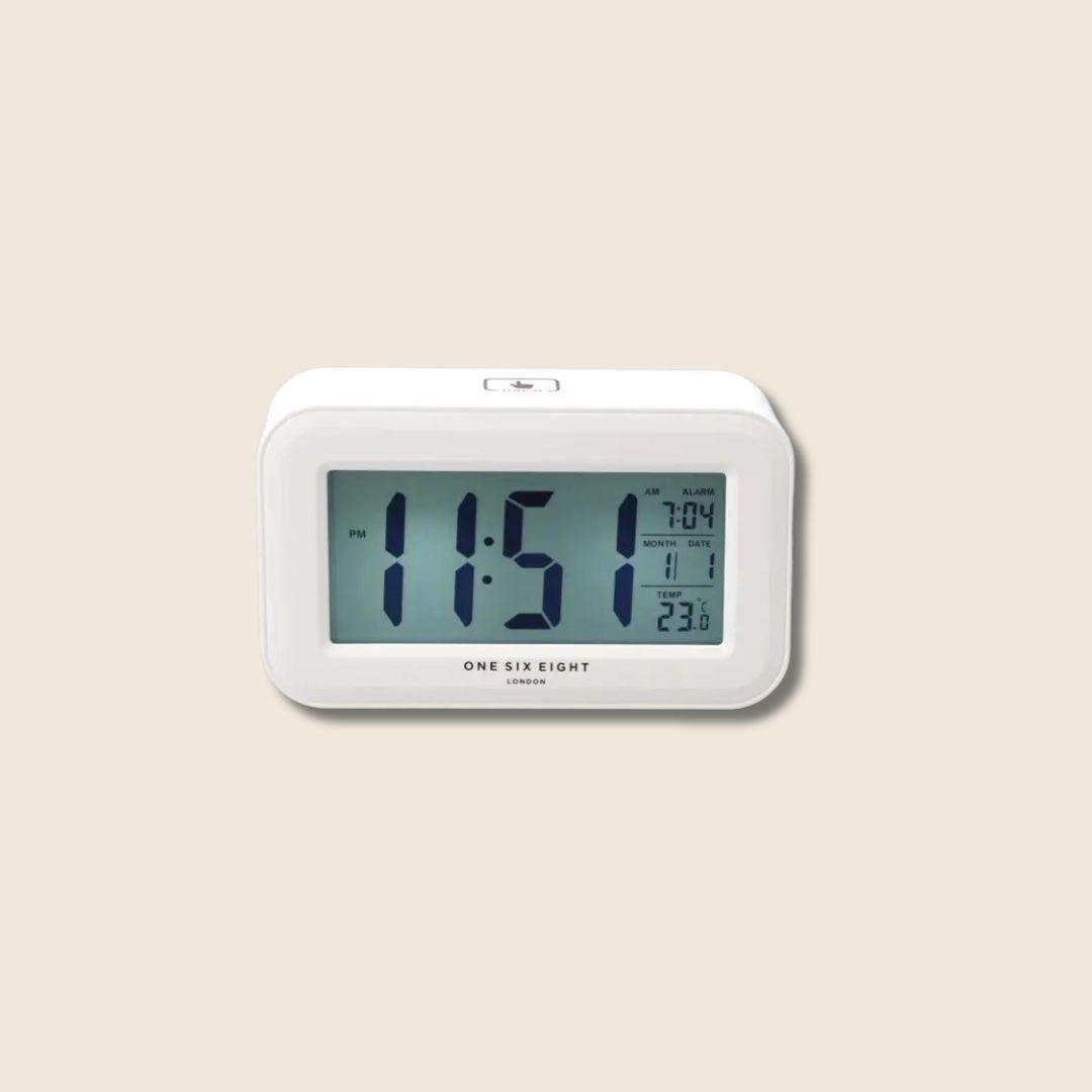 digital white clock