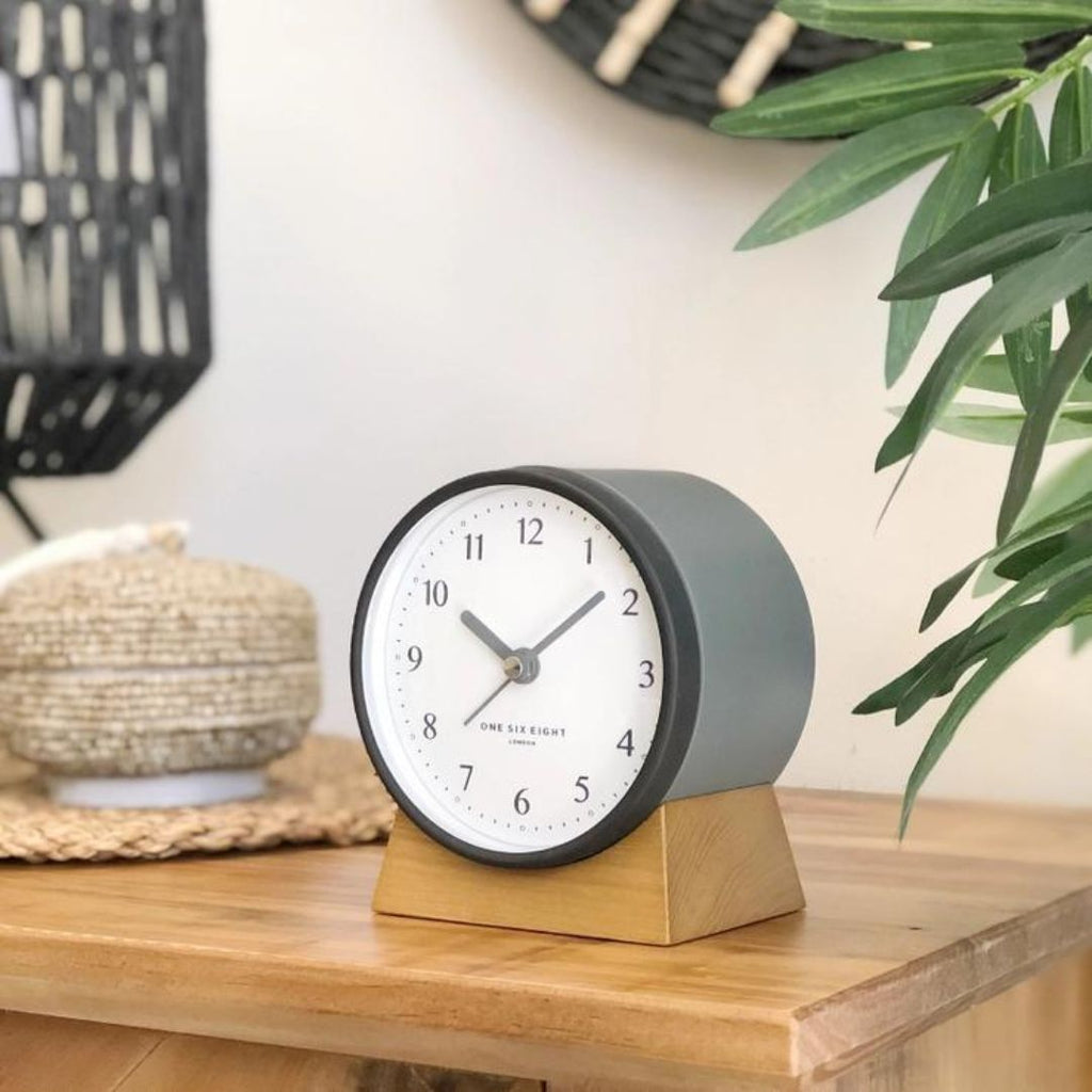 grey silent clock side view