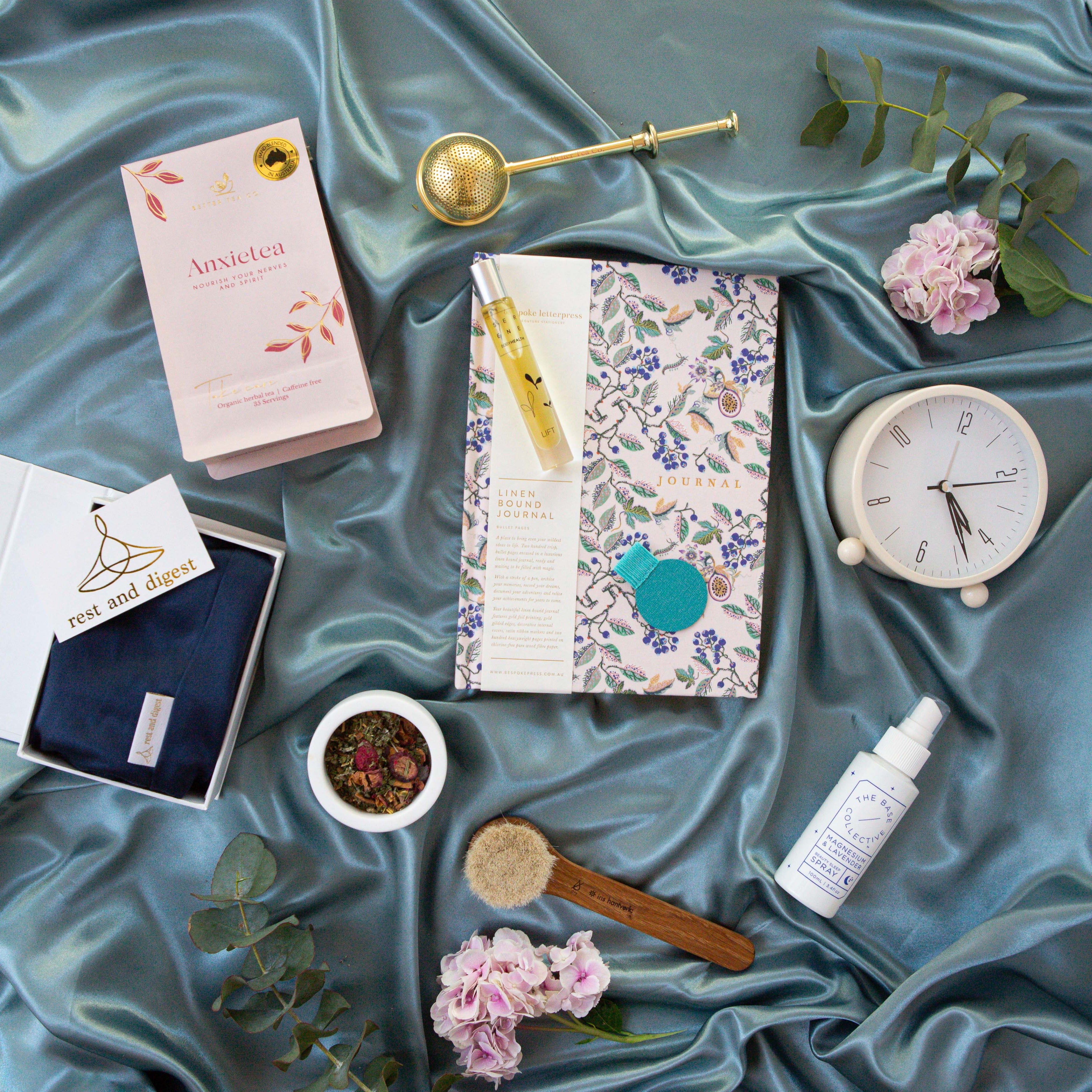 group of items included in self care box
