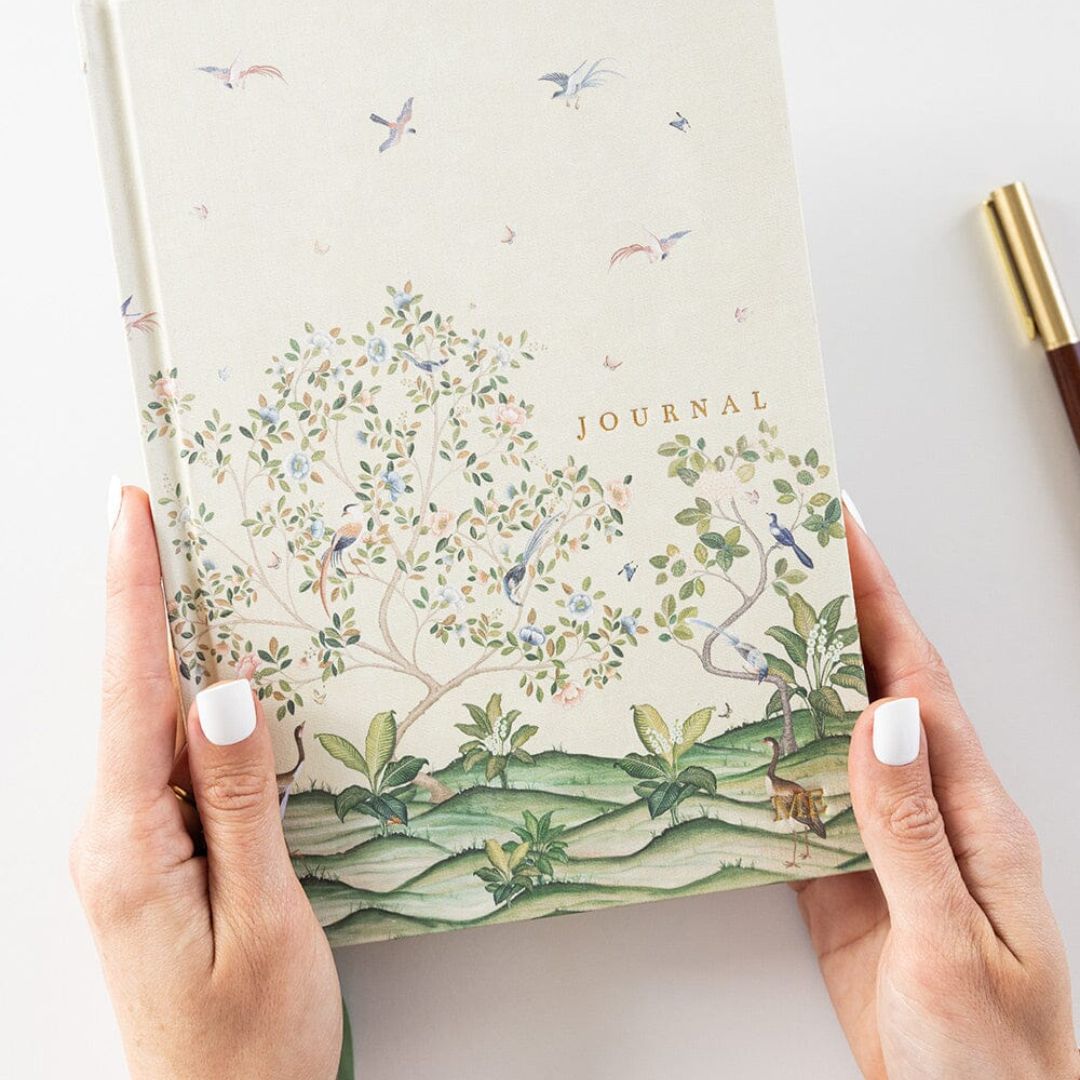 Bespoke Letterpress Linen Bullet Journal - Spring Landscape